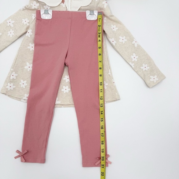 NWT MAX STUDIO kids Girl’s Floral Beige Top & Pink Leggings Set w/ White Bag 4T - Picture 10 of 10